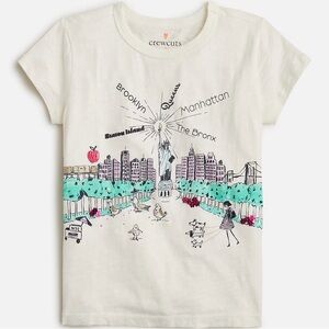 NWT J.Crew Crewcuts girls' retro NYC graphic t-shirt with glitter size S